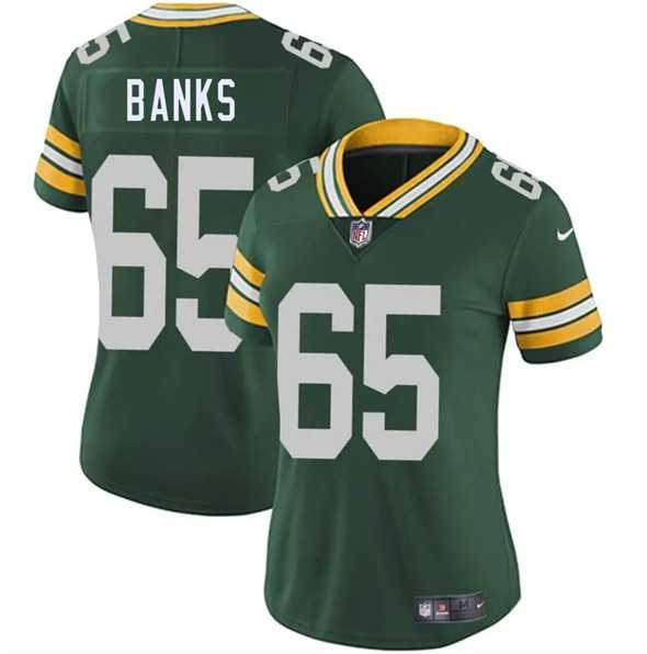 Women%27s Green Bay Packers #65 Aaron Banks Green 2025 Vapor Untouchable Limited Stitched Jersey Dzhi->green bay packers->NFL Jersey
